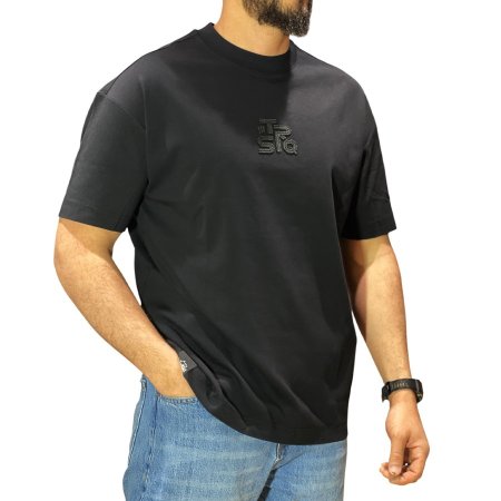 OVER SIZE TERTURE URBANT T-SHEIRT - BLK