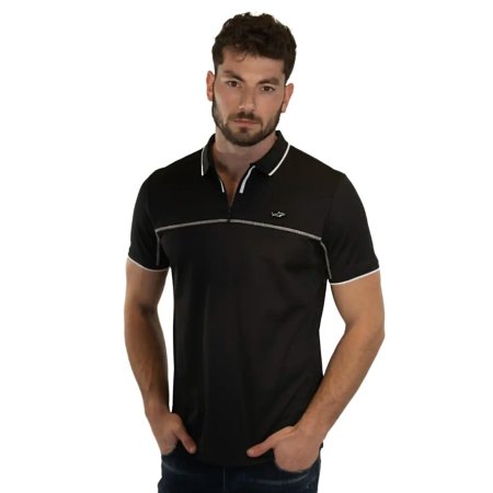 TRESQUALI S/S Polo Piping black